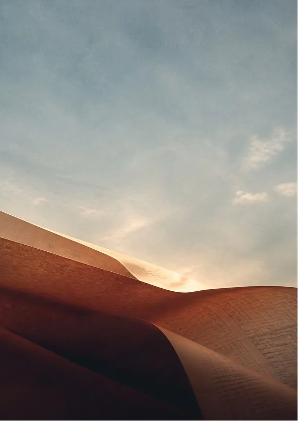 Desert sand dunes at sunset